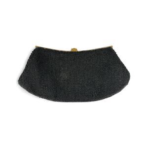 Vintage Calvaire Black Beaded Evening Clutch Purse | Made in France